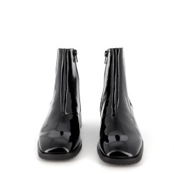 Bottines noires en cuir vernis Mamzelle