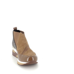 Baskets hautes Mam zelle marrons en cuir