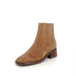 Bottines mam'zelle en cuir daim marron en cuir