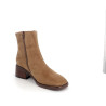 Bottines mam'zelle en cuir daim marron en cuir