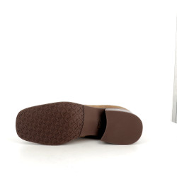 Bottines mam'zelle en cuir daim marron en cuir