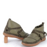 baskets sans lacets en cuir vert kaki Coco et Abricot