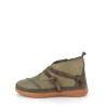 baskets sans lacets en cuir vert kaki Coco et Abricot