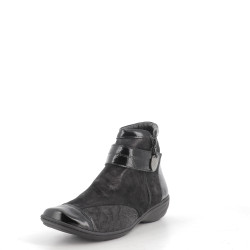 montantes sans lacets en cuir noir d'Artika