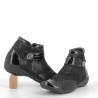 montantes sans lacets en cuir noir d'Artika