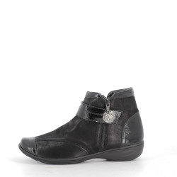 montantes sans lacets en cuir noir d'Artika