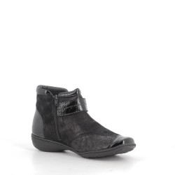 montantes sans lacets en cuir noir d'Artika