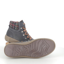 baskets montantes Pedro Torres en cuir bleu marine