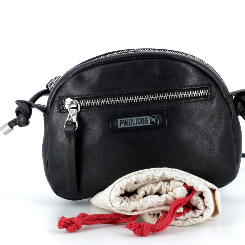 sac à main en cuir noir Pikolinos