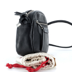 sac à main en cuir noir Pikolinos