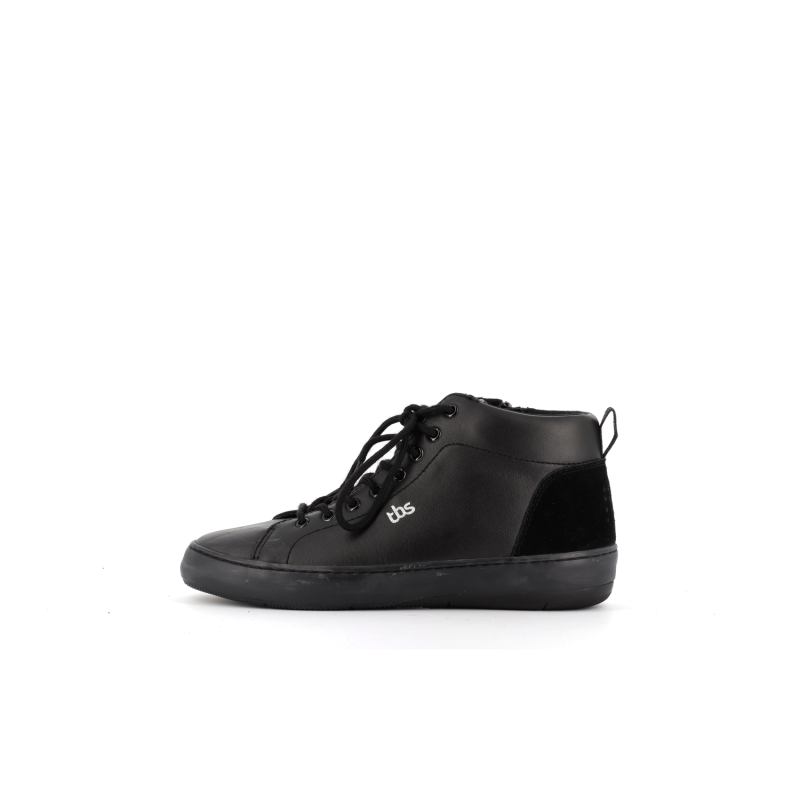 Basket montante noir en cuir