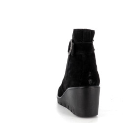 Bottine en Cuir Daim Noir IMAC
