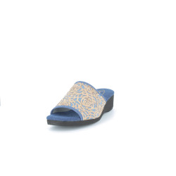 Mules d'étés en jean avec motifs fleuris