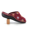 Chaussons Rouges à Motifs de Fleurs Femme Semelflex