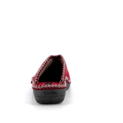Chaussons Rouges à Motifs de Fleurs Femme Semelflex