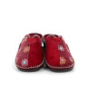 Chaussons Rouges à Motifs de Fleurs Femme Semelflex