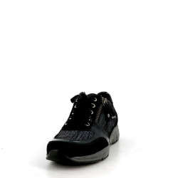 Basket basse en cuir bleu marine Mephisto