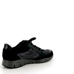 Basket basse en cuir bleu marine Mephisto