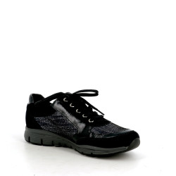 Basket basse en cuir bleu marine Mephisto