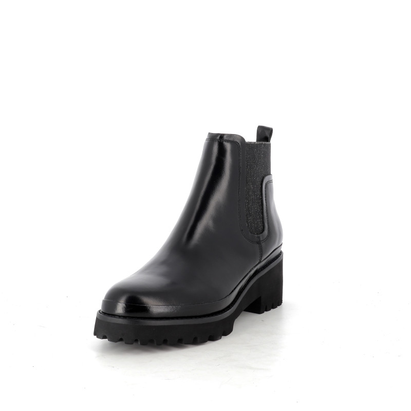 Bottines en cuir noir