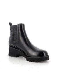 Bottines en cuir noir