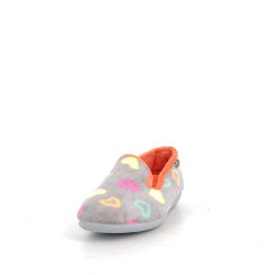 Chaussons femme gris à coeur Semelflex