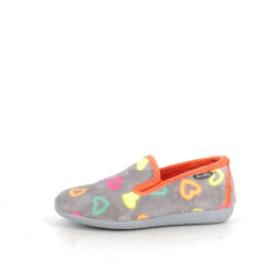 Chaussons femme gris à coeur Semelflex