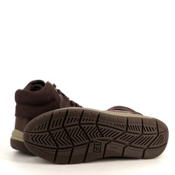 baskets montantes Caterpillar marron en cuir