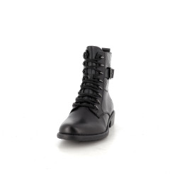 Boots montantes en cuir noir Remonte