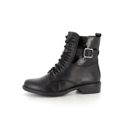 Boots montantes en cuir noir Remonte