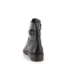 Boots montantes en cuir noir Remonte