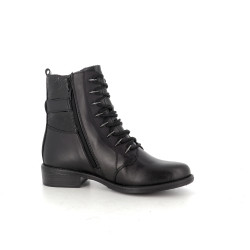 Boots montantes en cuir noir Remonte