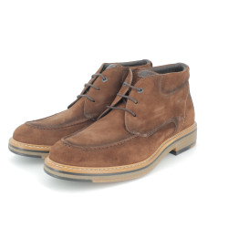 Chaussure de ville montante marron en cuir