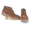 Chaussure de ville montante marron en cuir