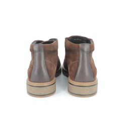 Chaussure de ville montante marron en cuir