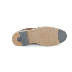 Chaussure de ville montante marron en cuir