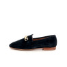 Mocassins en cuir velours bleu JB Martin