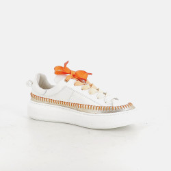 Baskets en cuir blan JB Martin