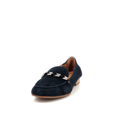 Mocassins en cuir velours bleu MamZelle