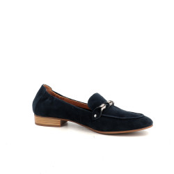 Mocassins en cuir velours bleu MamZelle