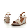 Sandales compensées en cuir crème Fugitive