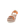 Sandales compensées orange en cuir Géo Reino