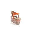 Sandales compensées orange en cuir Géo Reino