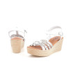 Sandales compensées en cuir blanc SPK