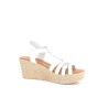 Sandales compensées en cuir blanc SPK