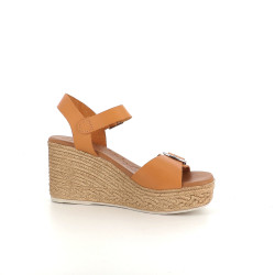 Compensés en cuir orange Oh My Sandals