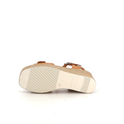 Compensés en cuir orange Oh My Sandals