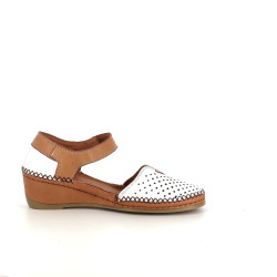 Nu pieds en cuir blanc Coco & Abricot