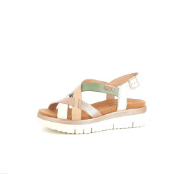 Nu pieds en cuir crème Pikolinos