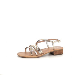 Sandales en cuir or Les Tropéziennes